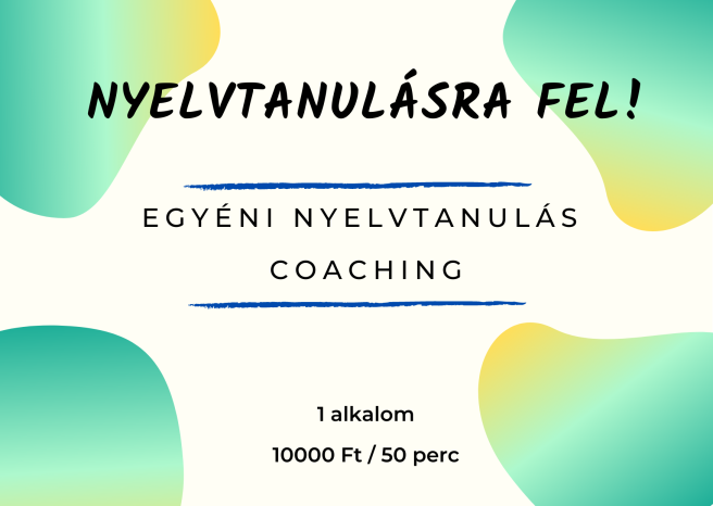 Egyéni nyelvtanulási coaching 1 alkalom - 10 000 Ft / 50 perc